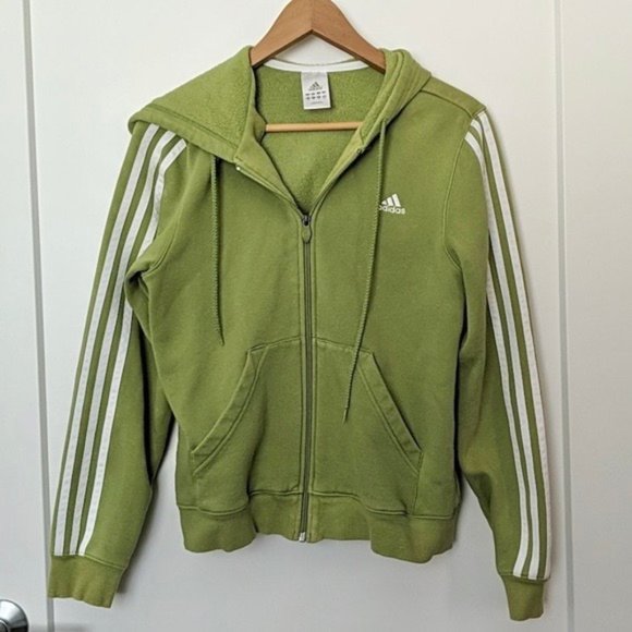 adidas Sweaters - Adidas Green Zip Up Hoodie Sweatshirt
